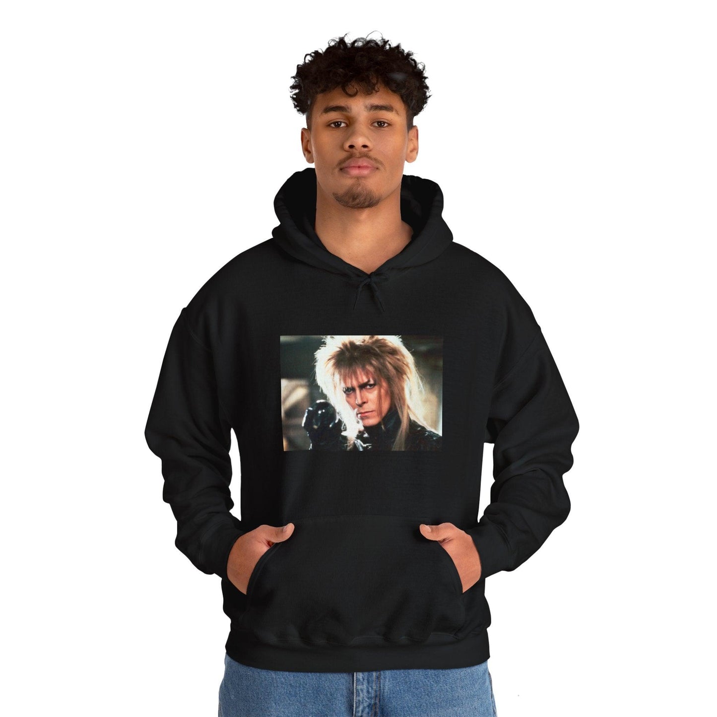 Jareth - Labrynth Graphic - Hooded Sweatshirt-Threads from the Crypt