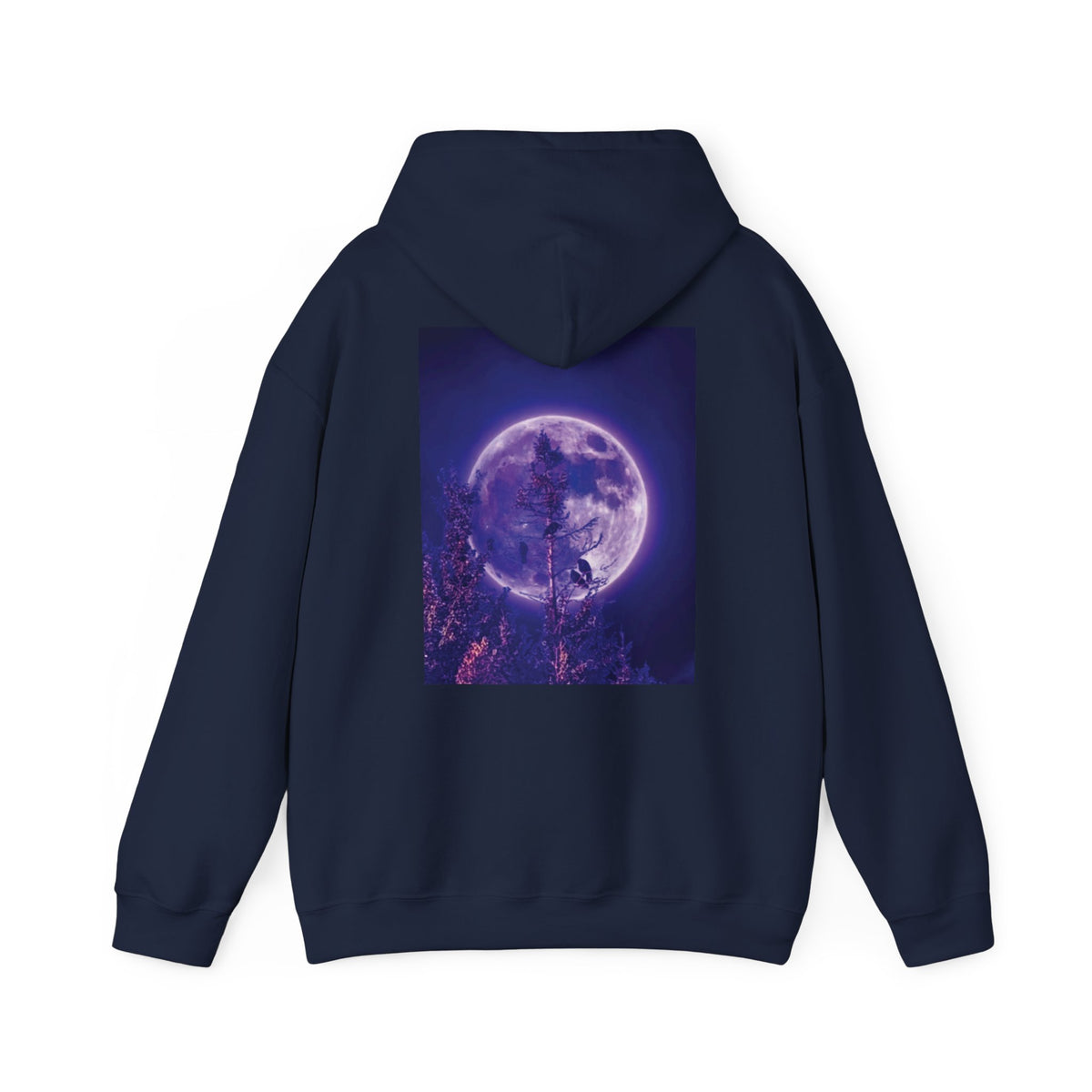 Celestial Moon Hoodie – Purple Night Sky Graphic - Crows