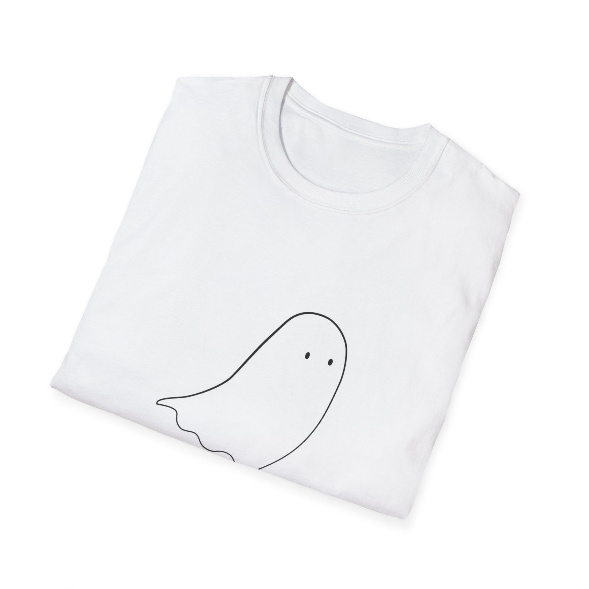 Casual Haunt Ghost T-Shirt - White Softstyle Unisex Tee