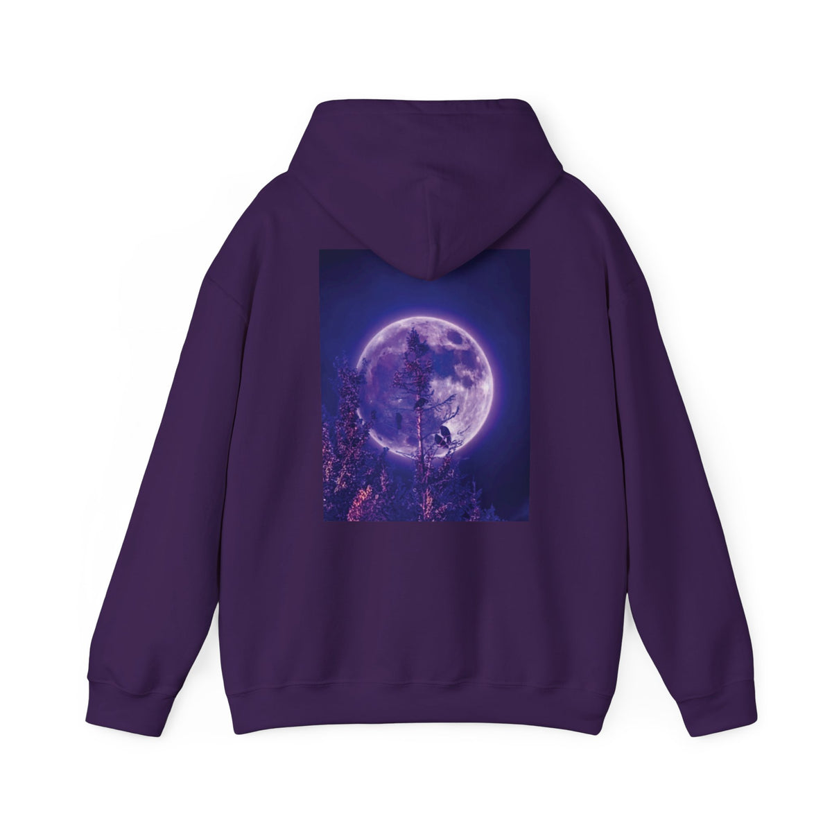 Celestial Moon Hoodie – Purple Night Sky Graphic - Crows