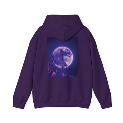 Celestial Moon Hoodie – Purple Night Sky Graphic - Crows