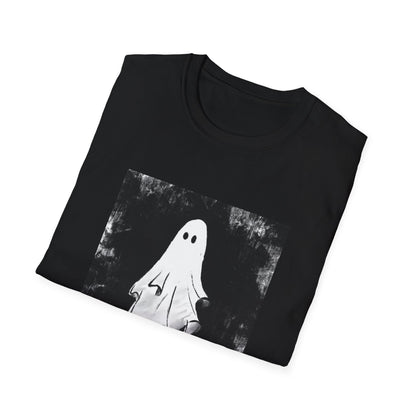 My Spooky Friend - Ghost Image - Unisex  Cotton T-Shirt - Black-Threads from the Crypt