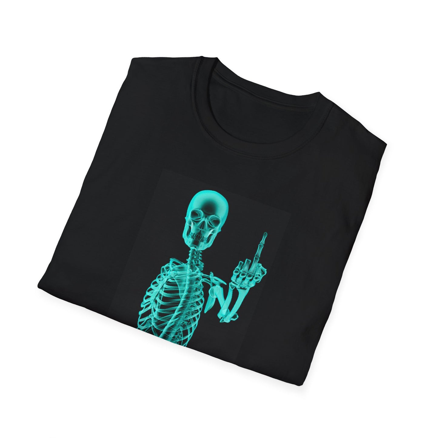 Middle Finger - Skeleton Cotton Adult T-Shirt