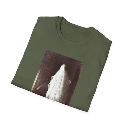 Ethereal Haunting - Ghost  image Cotton T-Shirt - Green - Softstyle Unisex-Threads from the Crypt