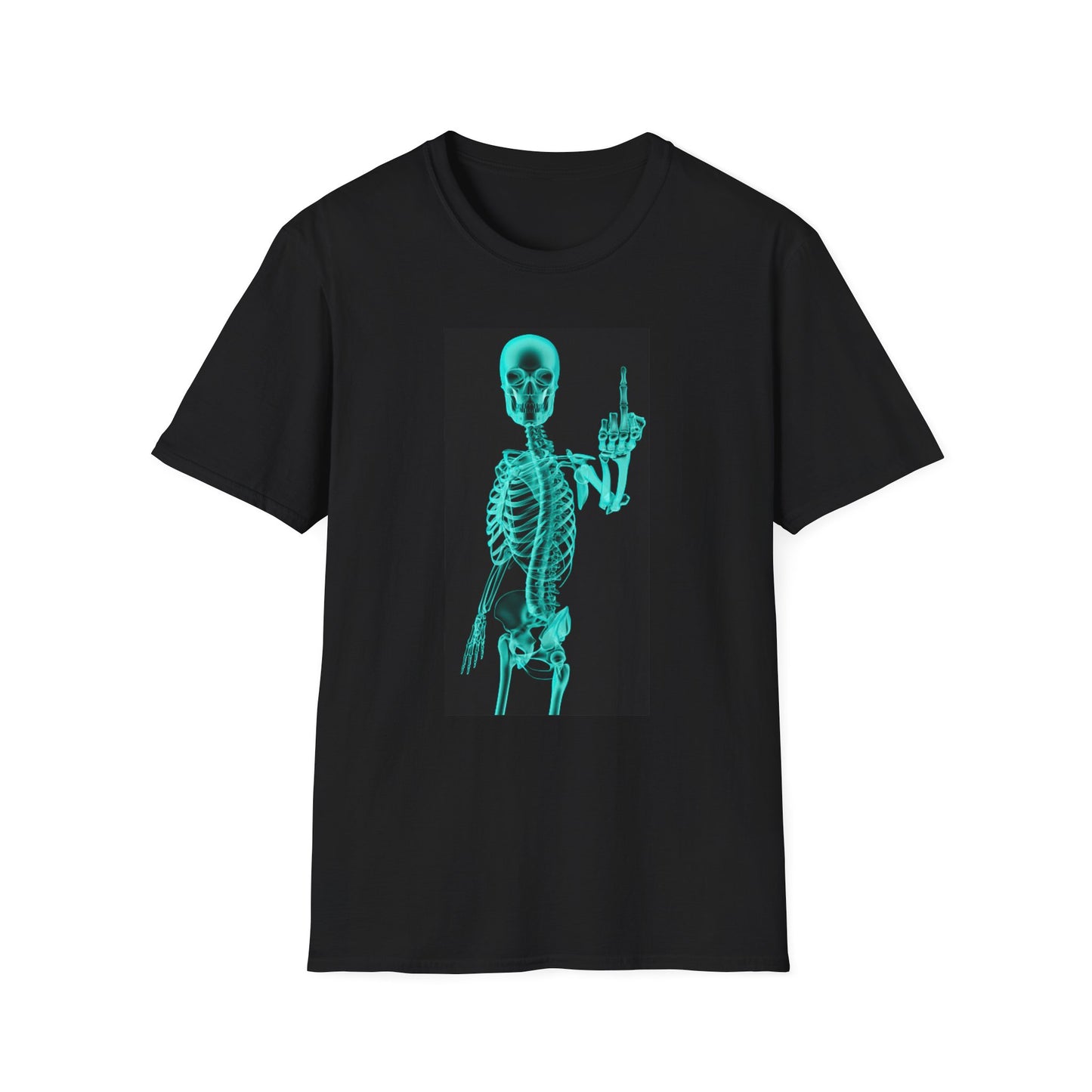 Middle Finger - Skeleton Cotton Adult T-Shirt