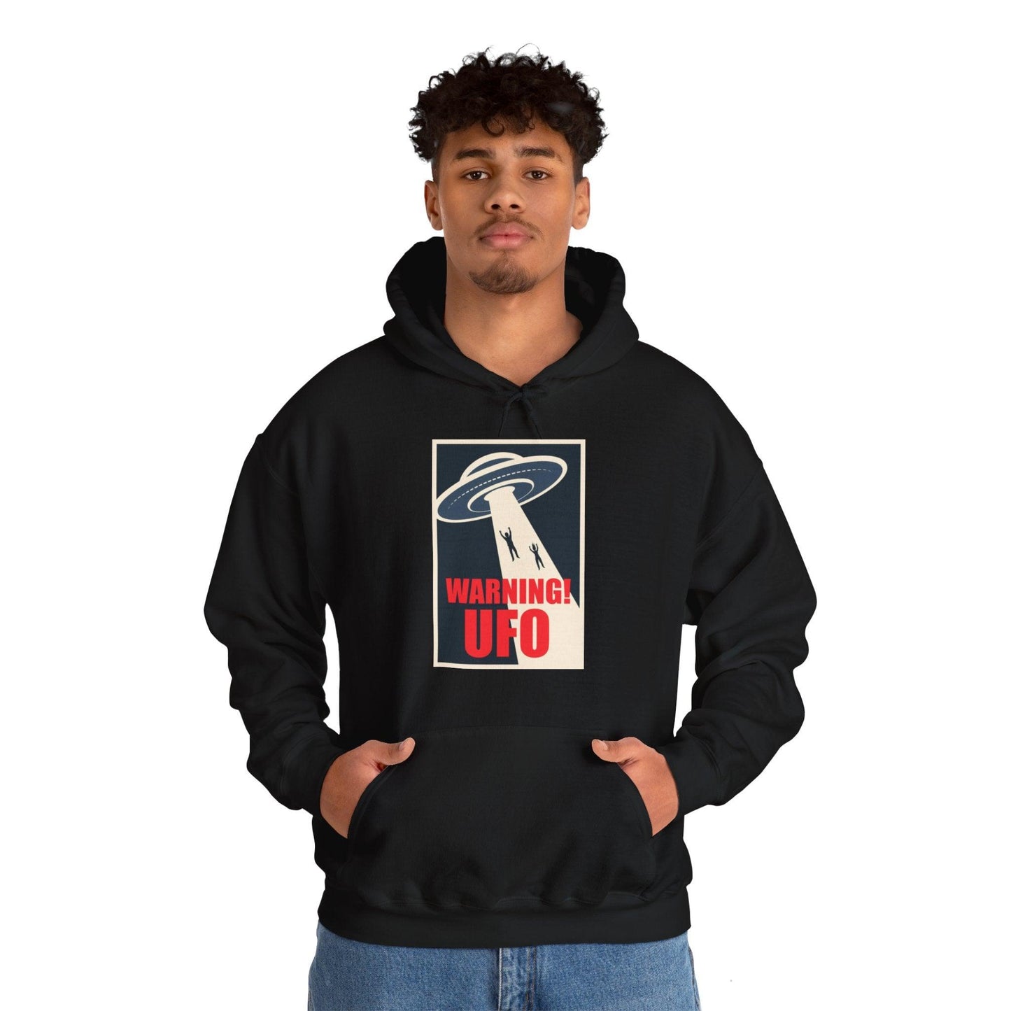Warning UFO (Style 2)  - Unisex Hoodie-Threads from the Crypt