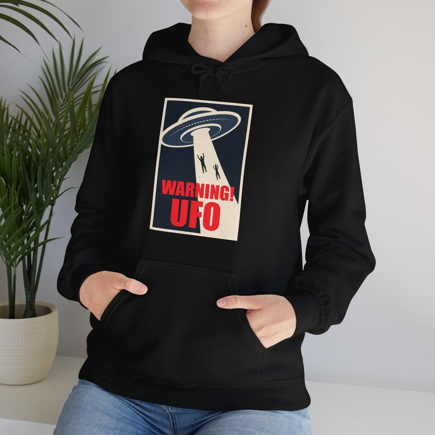 Warning UFO (Style 2)  - Unisex Hoodie-Threads from the Crypt