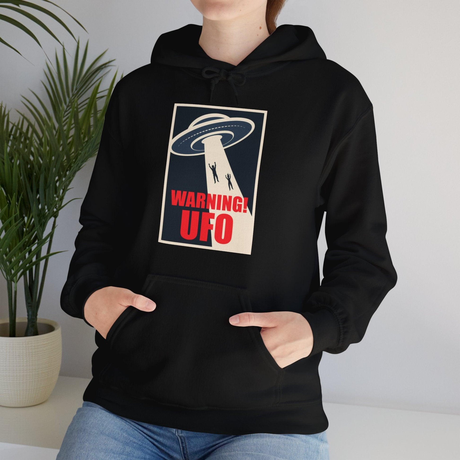 Warning UFO (Style 2)  - Unisex Hoodie-Threads from the Crypt
